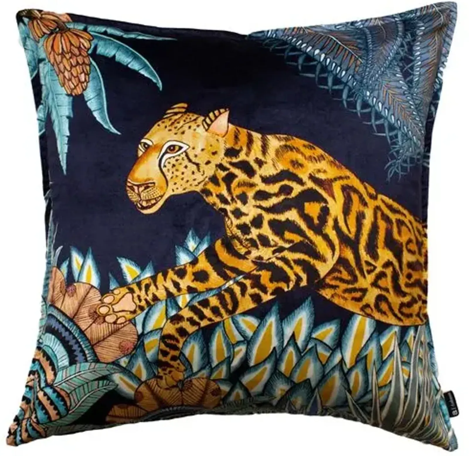 Cheetah Kings 24x24 Pillow - Tanzanite Velvet - Ngala Trading Co.