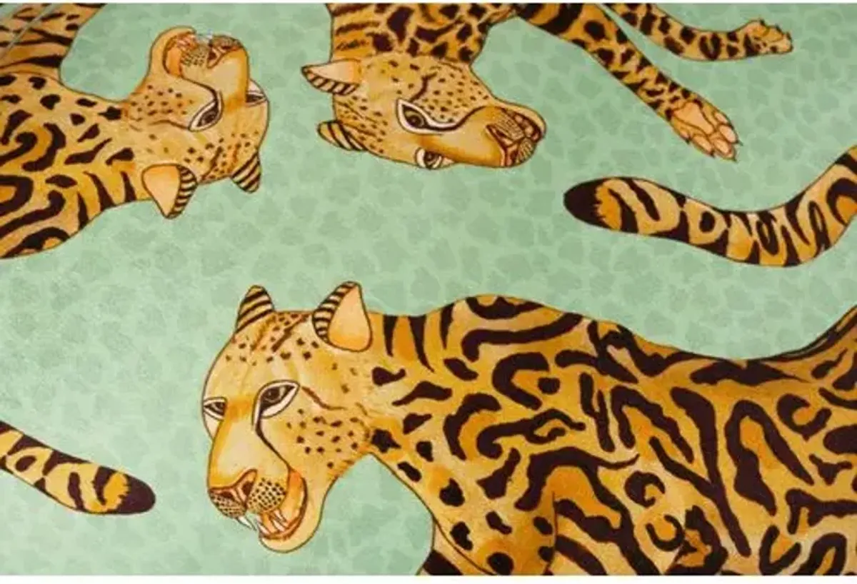 Cheetah Kings 24x24 Pillow - Jade Velvet - Ngala Trading Co.