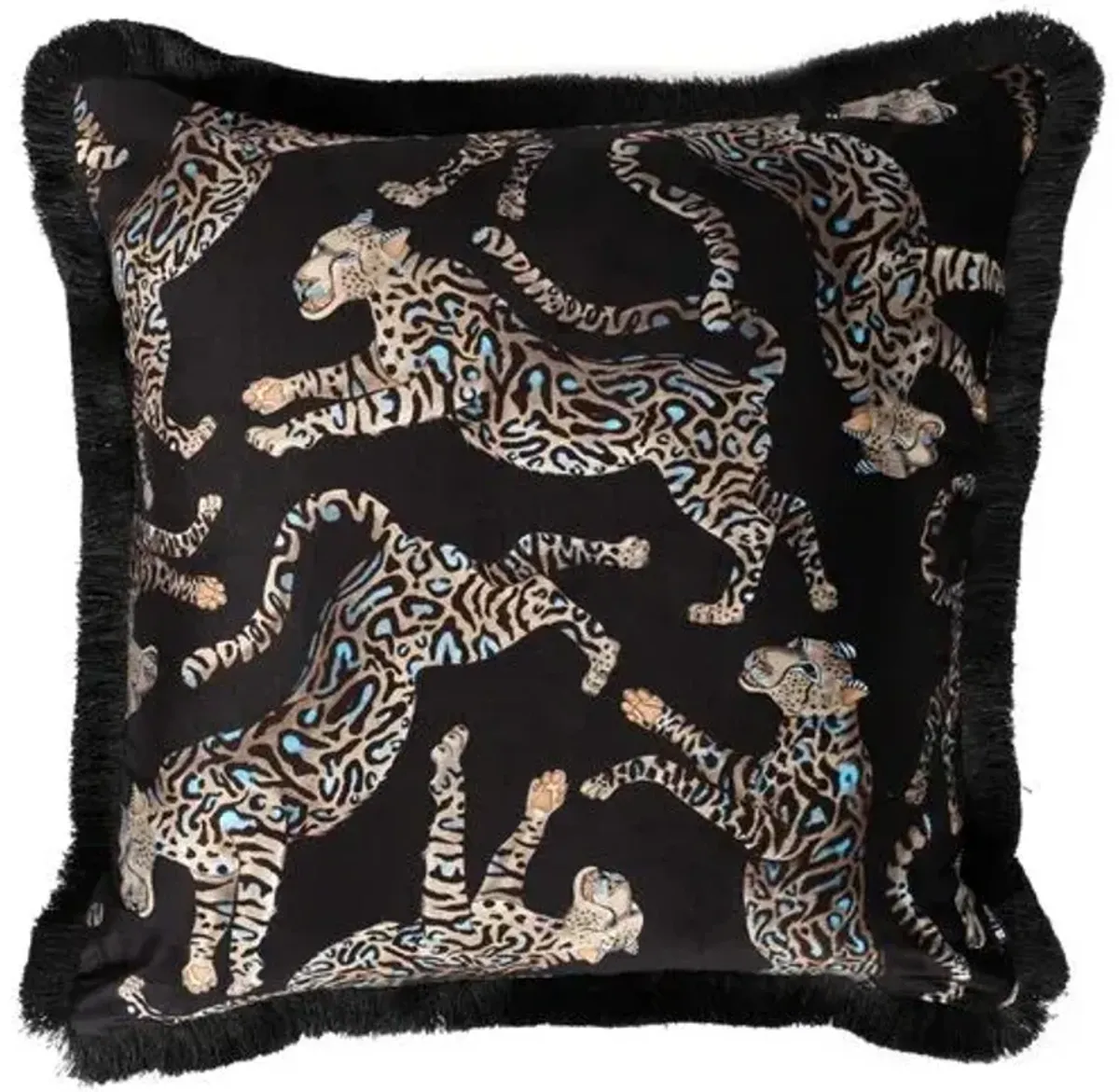 Cheetah Kings 24x24 Pillow - Starry Night Velvet - Ngala Trading Co.