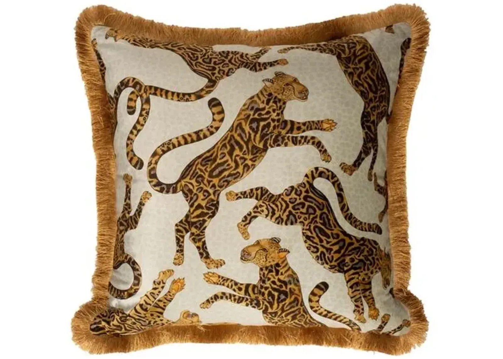 Cheetah Kings 24x24 Pillow - Stone Velvet - Ngala Trading Co.