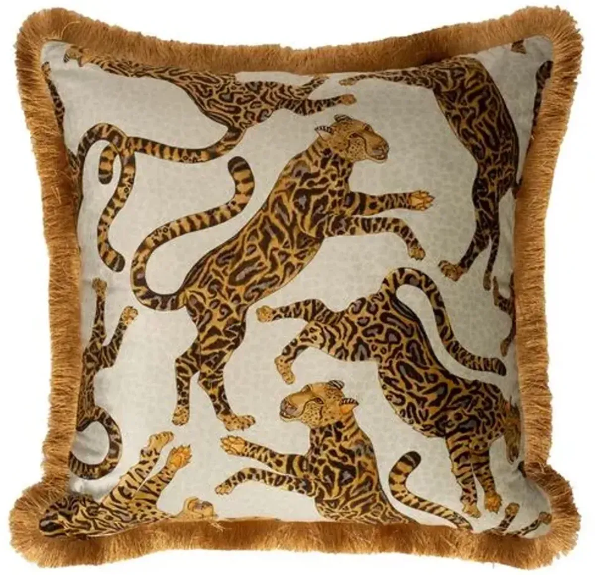 Cheetah Kings 24x24 Pillow - Stone Velvet - Ngala Trading Co.