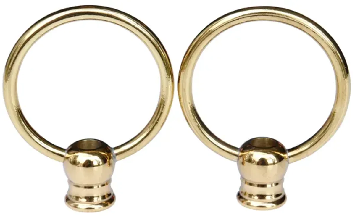 Modern Brass Loop Lamp Finials - a Pair By Interesting Things - Gold