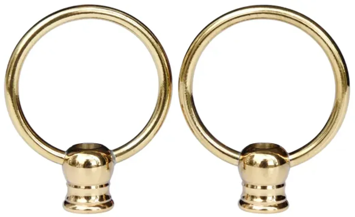 Modern Brass Loop Lamp Finials - a Pair By Interesting Things - Gold