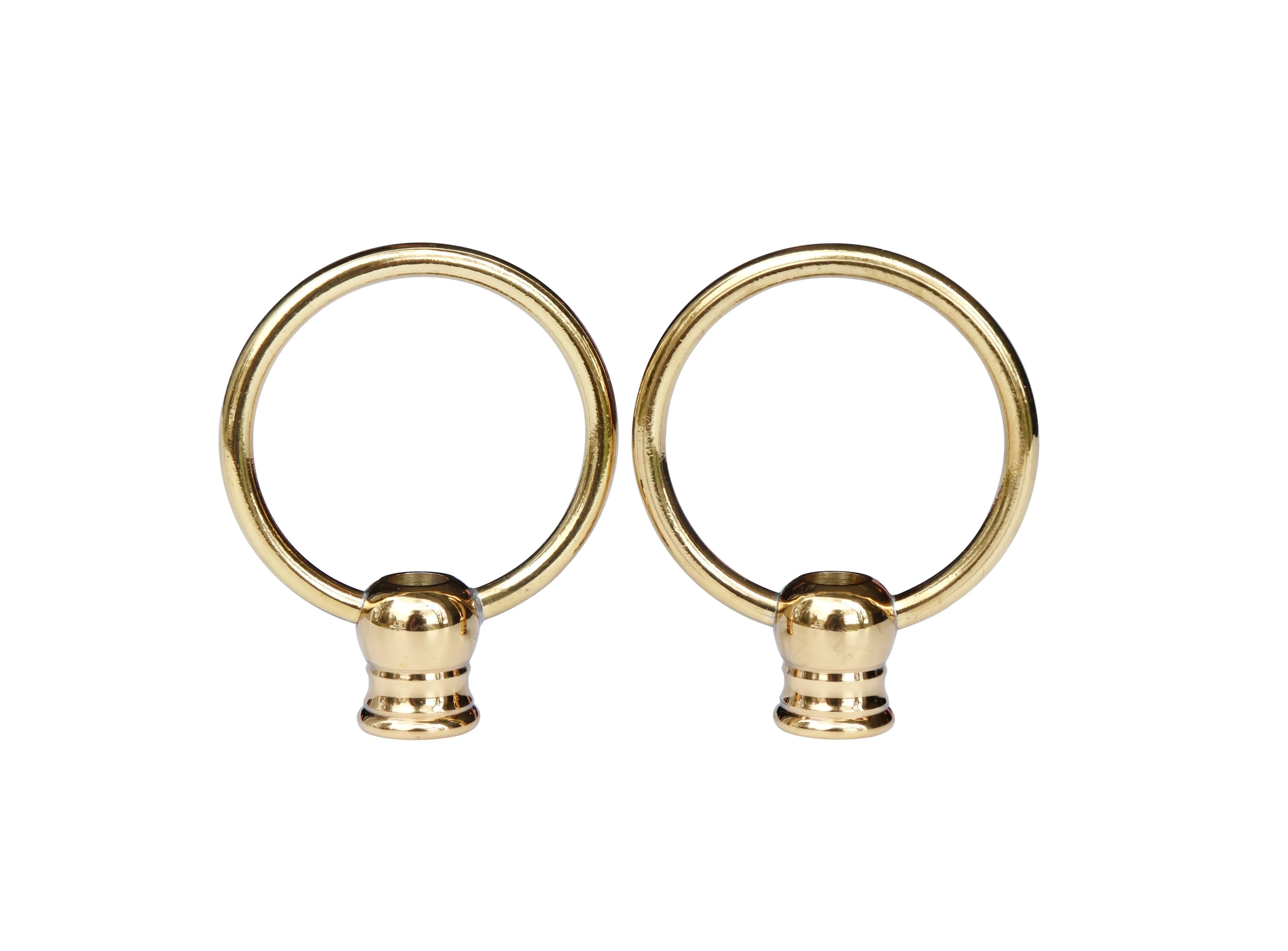 Modern Brass Loop Lamp Finials - a Pair By Interesting Things - Gold