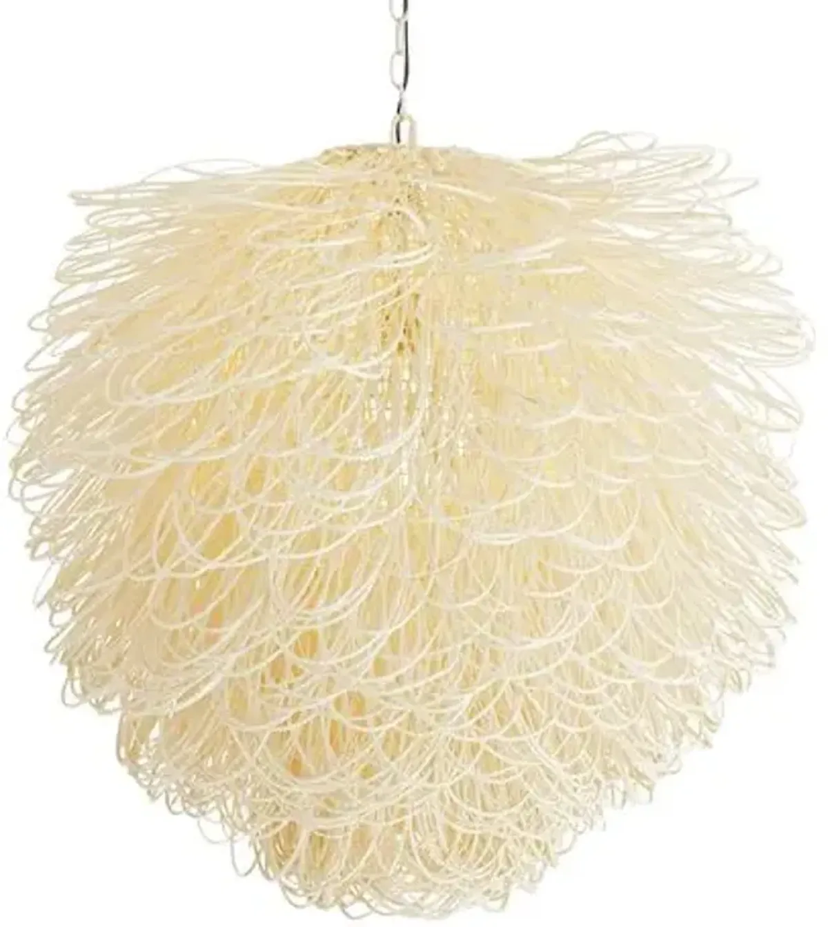 Finley Rattan Chandelier - White - Arteriors