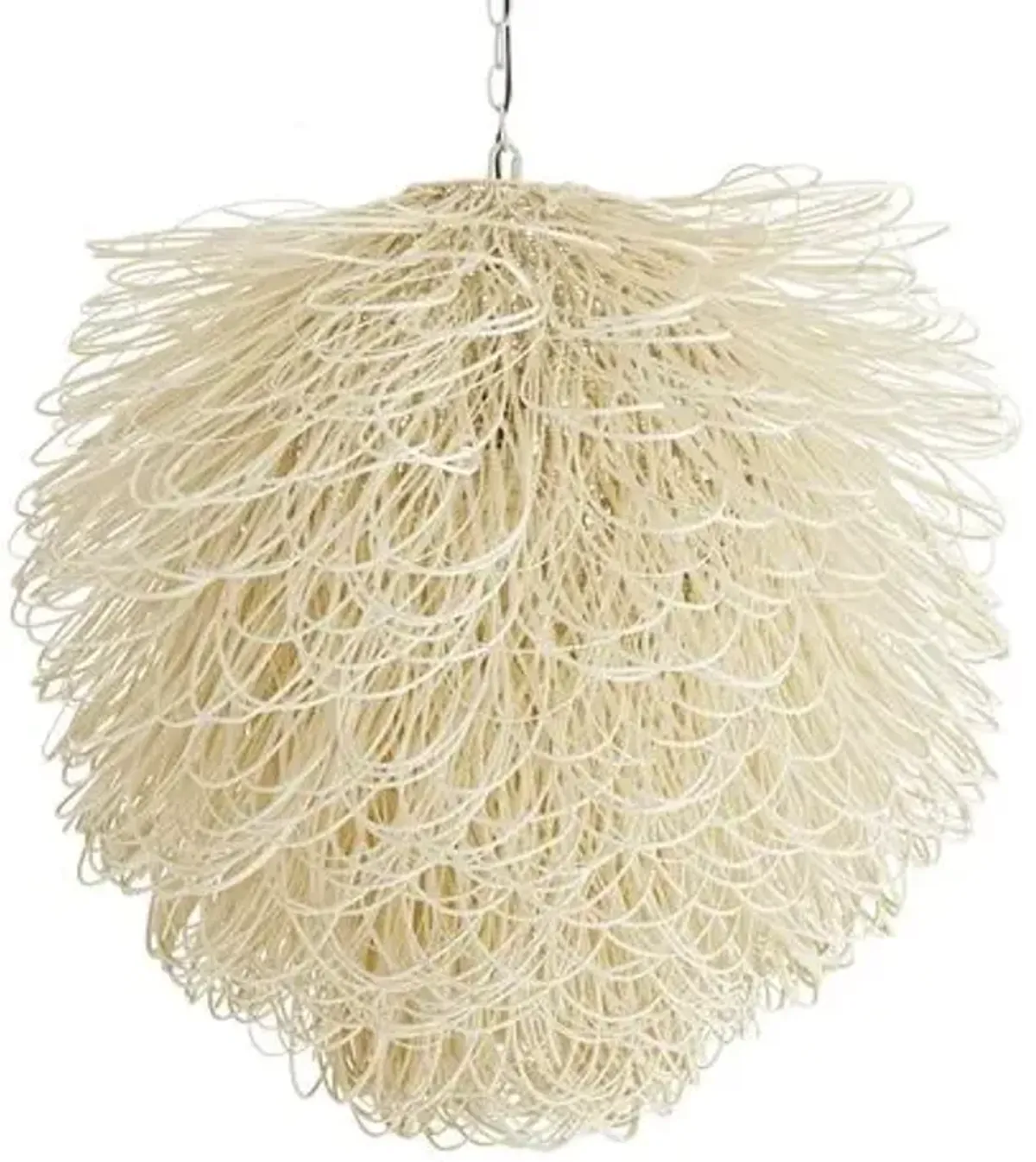 Finley Rattan Chandelier - White - Arteriors