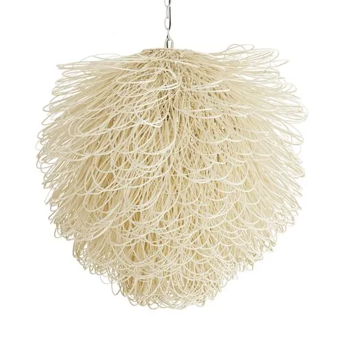 Finley Rattan Chandelier - White - Arteriors