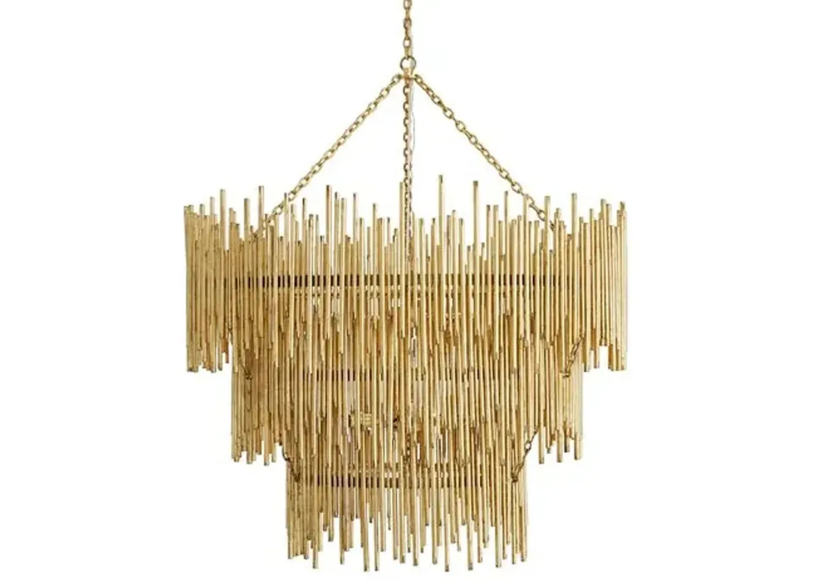 Prescott Three Tiered Chandelier - Gold Leaf - Arteriors