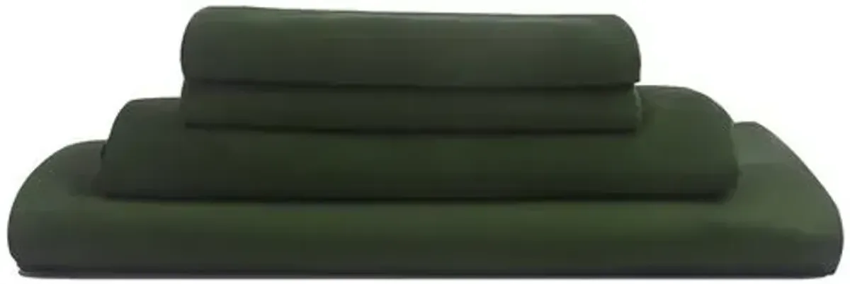 Eucalyptus Sheet Set - Forest - Sijo - Green, 300 Thread Count, Egyptian Cotton Sateen, Soft and Luxurious