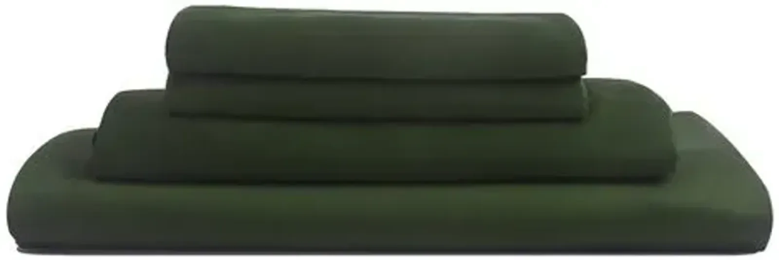 Eucalyptus Sheet Set - Forest - Sijo - Green, 300 Thread Count, Egyptian Cotton Sateen, Soft and Luxurious