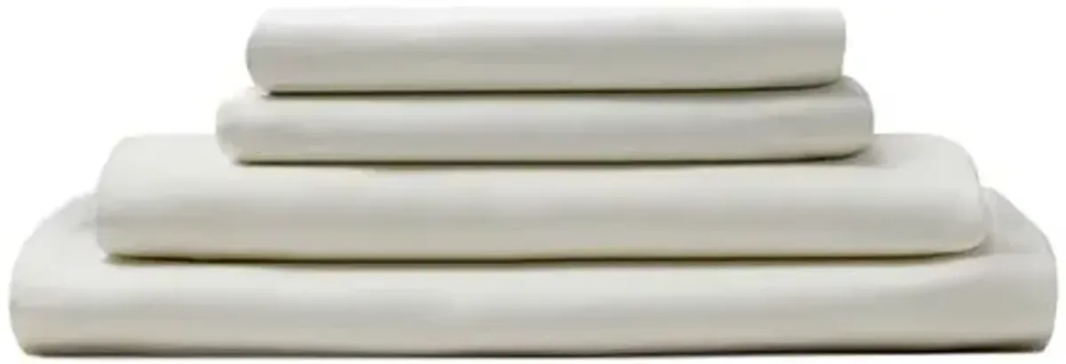 Eucalyptus Sheet Set - Ivory - Sijo, 300 Thread Count, Egyptian Cotton Sateen, Soft and Luxurious