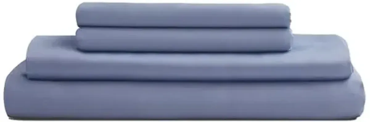 Eucalyptus Sheet Set - Sky - Sijo - Blue, 300 Thread Count, Egyptian Cotton Sateen, Soft and Luxurious