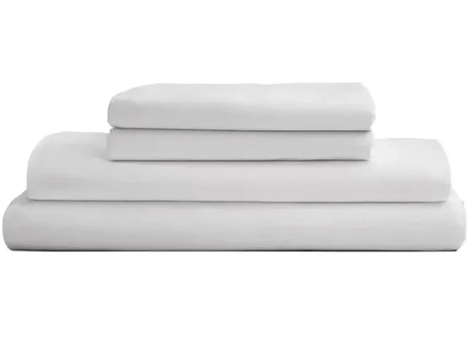 Eucalyptus Sheet Set - Snow - Sijo - White, 300 Thread Count, Egyptian Cotton Sateen, Soft and Luxurious