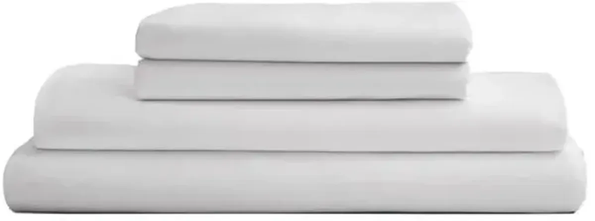 Eucalyptus Sheet Set - Snow - Sijo - White, 300 Thread Count, Egyptian Cotton Sateen, Soft and Luxurious