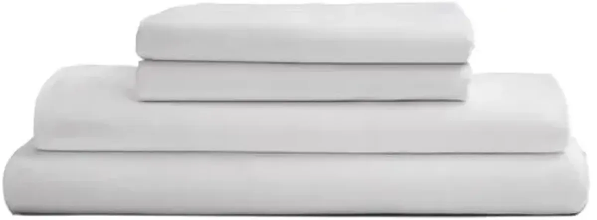 Eucalyptus Sheet Set - Snow - Sijo - White, 300 Thread Count, Egyptian Cotton Sateen, Soft and Luxurious