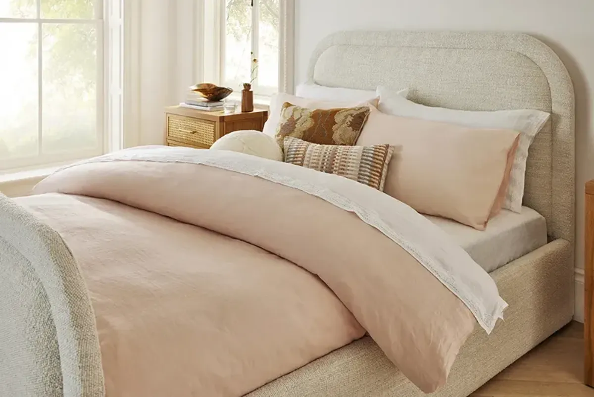 French Linen Duvet Cover - Blush - Sijo - Pink