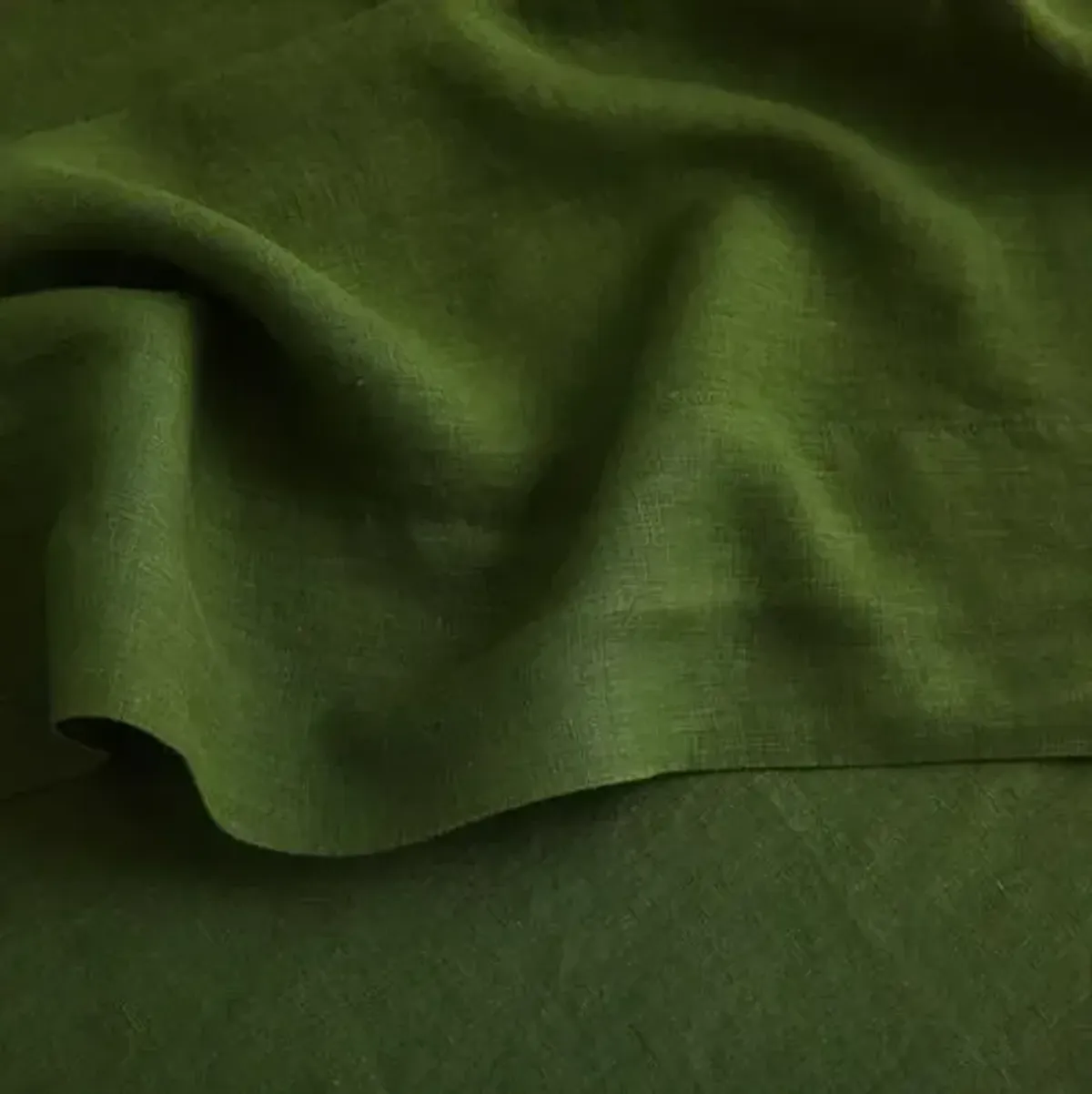 French Linen Sheet Set - Forest - Sijo - Green, 300 Thread Count, Egyptian Cotton Sateen, Soft and Luxurious