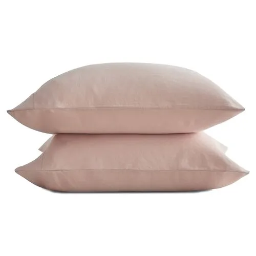 French Linen Pillowcase Set - Blush - Sijo
