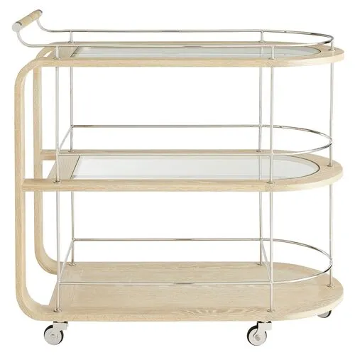 Brays bar cart - Natural/Silver - Beth Webb for Arteriors - Beige