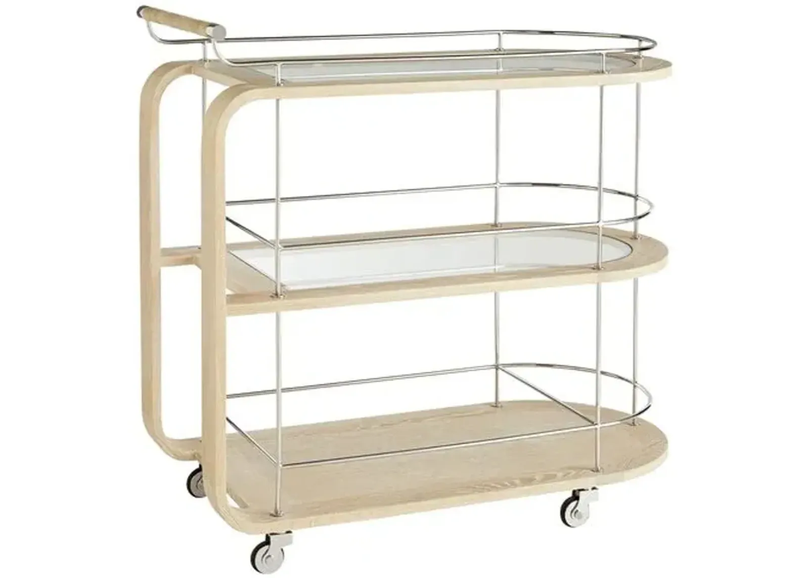 Brays bar cart - Natural/Silver - Beth Webb for Arteriors - Beige