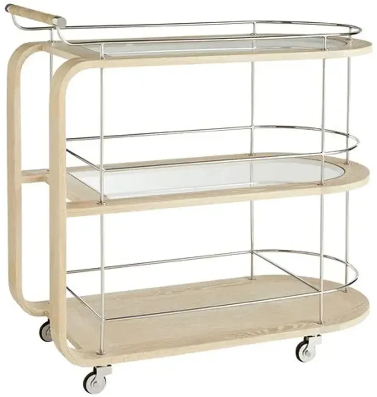 Brays bar cart - Natural/Silver - Beth Webb for Arteriors - Beige