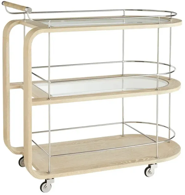 Brays bar cart, Natural/Silver