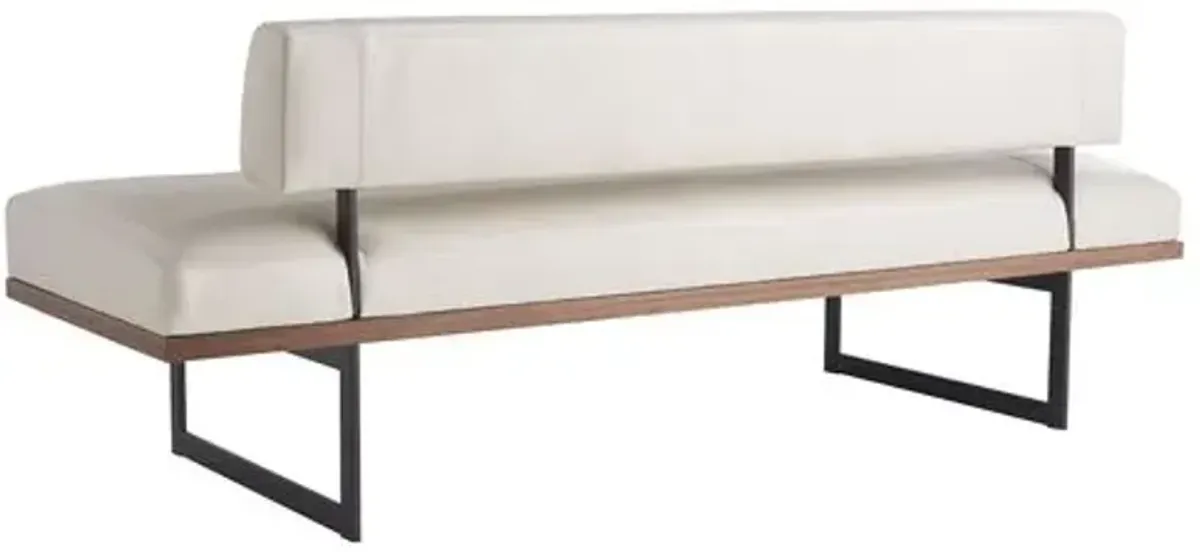 Tuck Leather Bench - Ivory - Beth Webb for Arteriors