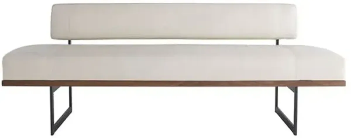 Tuck Leather Bench - Ivory - Beth Webb for Arteriors