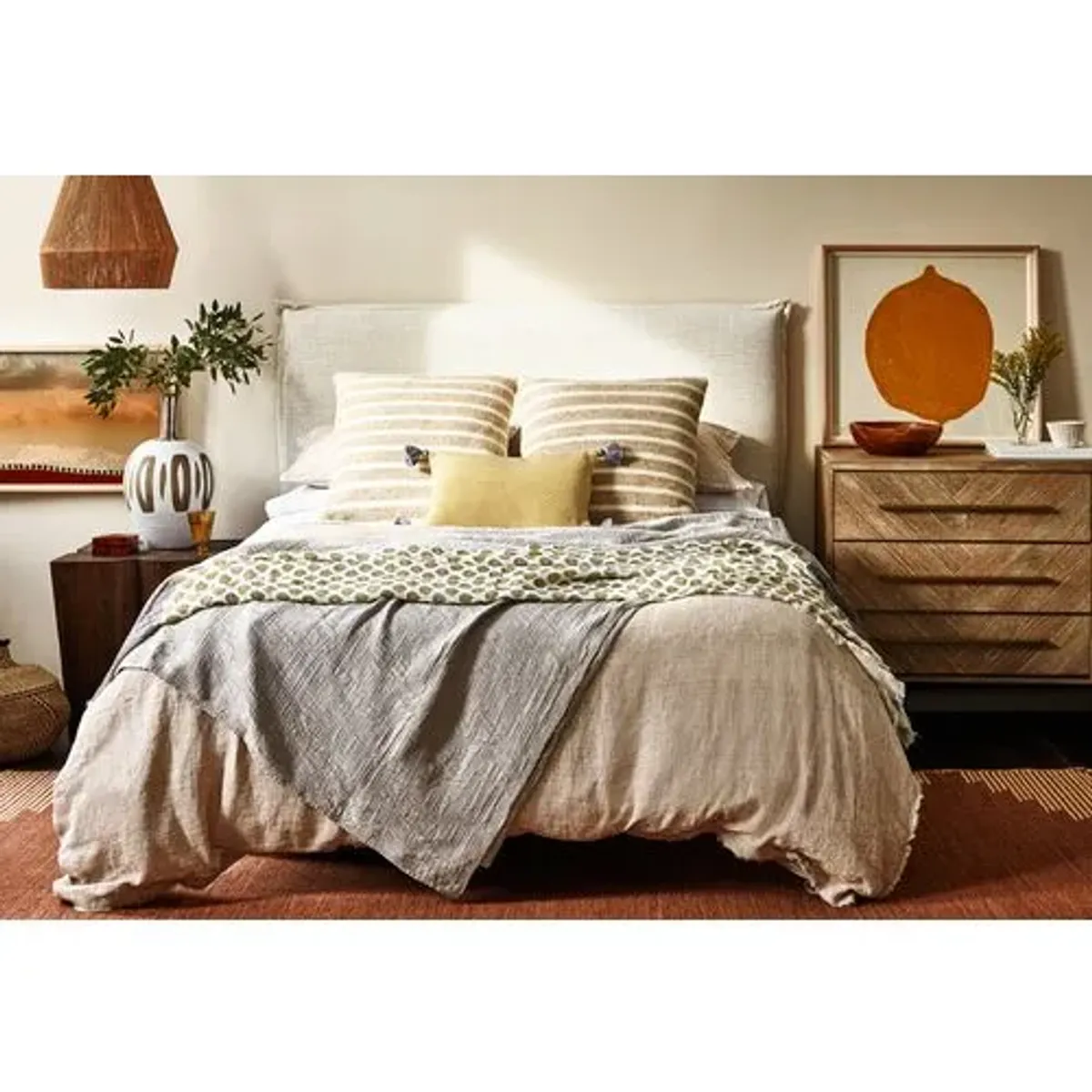 Logan Duvet Cover - Terracotta - Pom Pom at Home - Orange