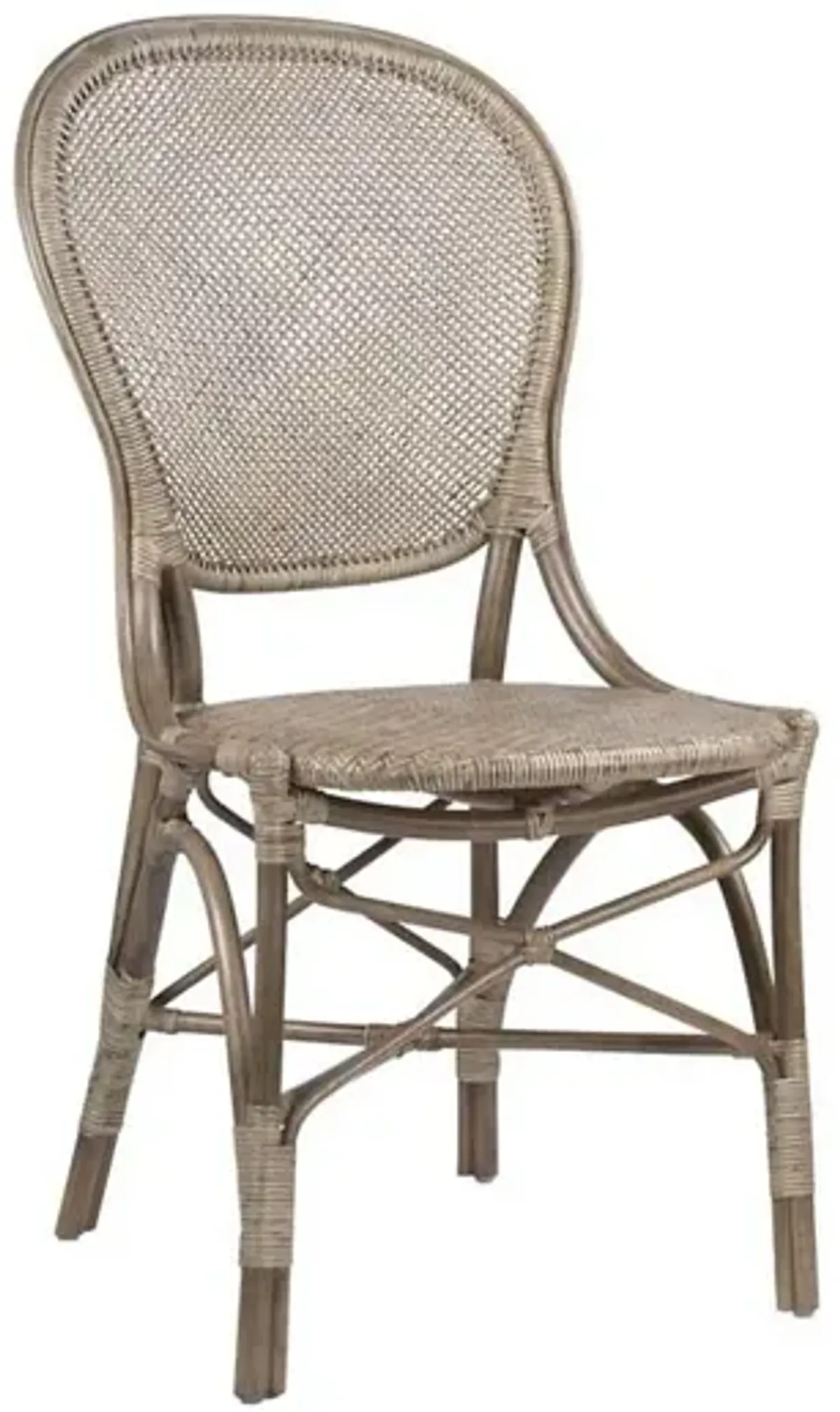 Rossini Rattan Side Chair, Gray