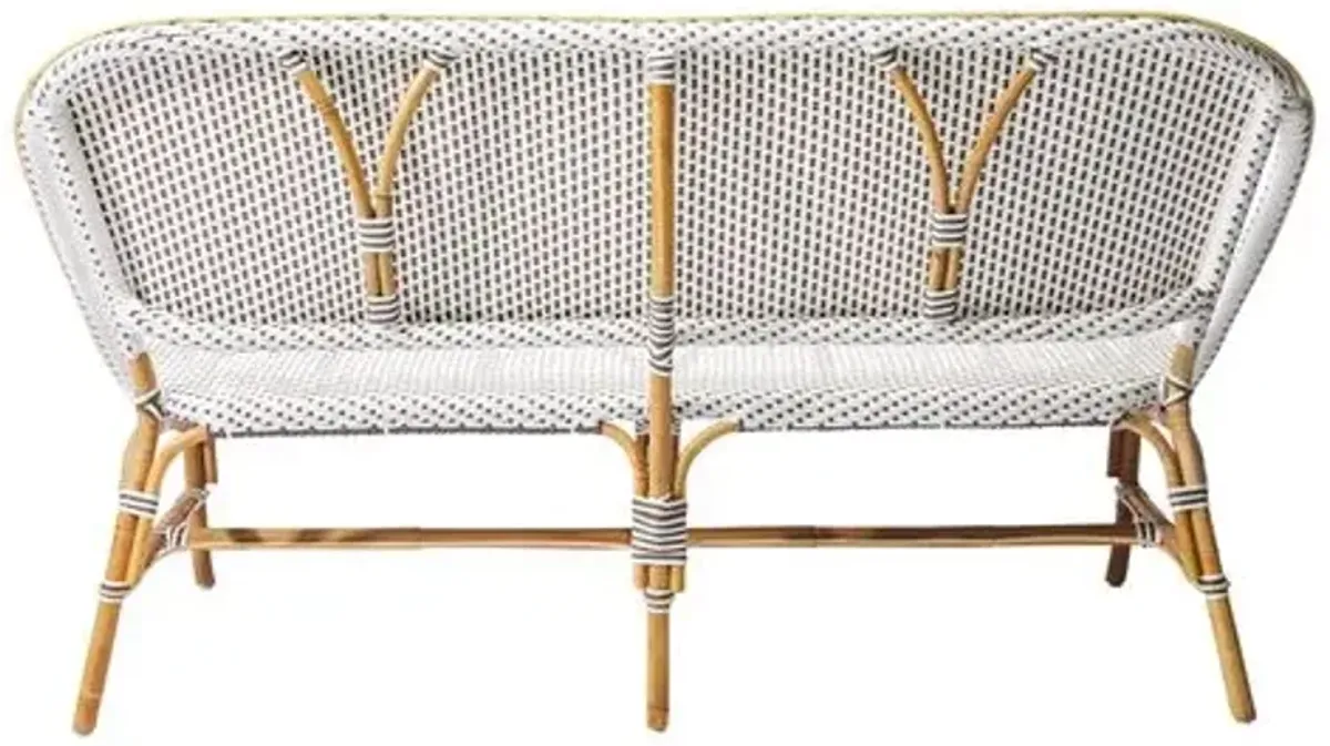 Sofie Outdoor Bench - White/Cappuccino Dots - Sika Design - Handcrafted