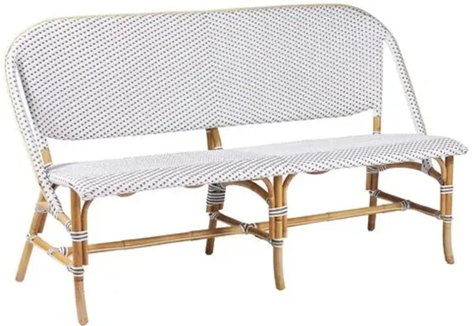 Sofie Outdoor Bench - White/Cappuccino Dots - Sika Design - Handcrafted