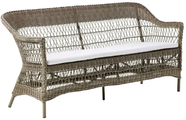 Charlot Outdoor 3-Seat Sofa, Antique/White