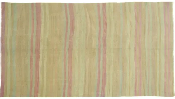 Turkish Tan Flatweave Kilim Rug - 5'6 x 9 - Beige - Beige