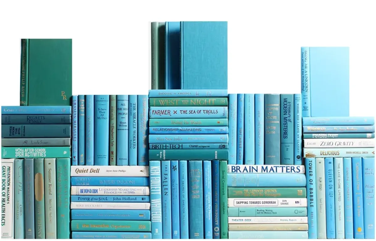 Set of 75 Modern Decorative Book Wall, Ocean