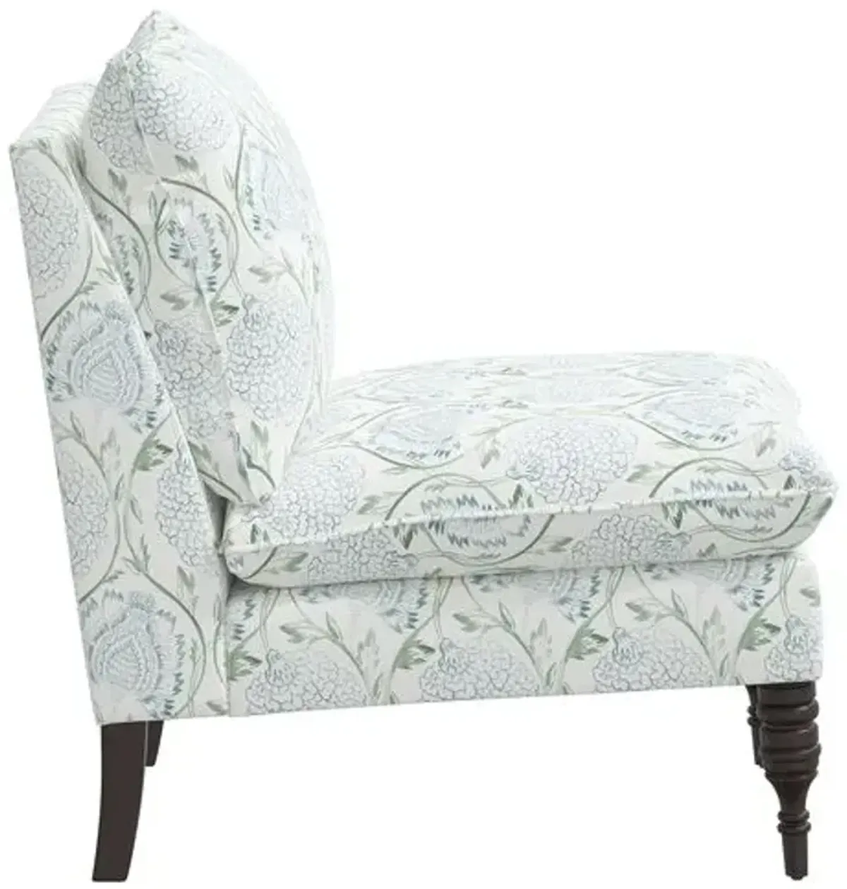 Daphne Slipper Chair - Ranjit Floral - Green