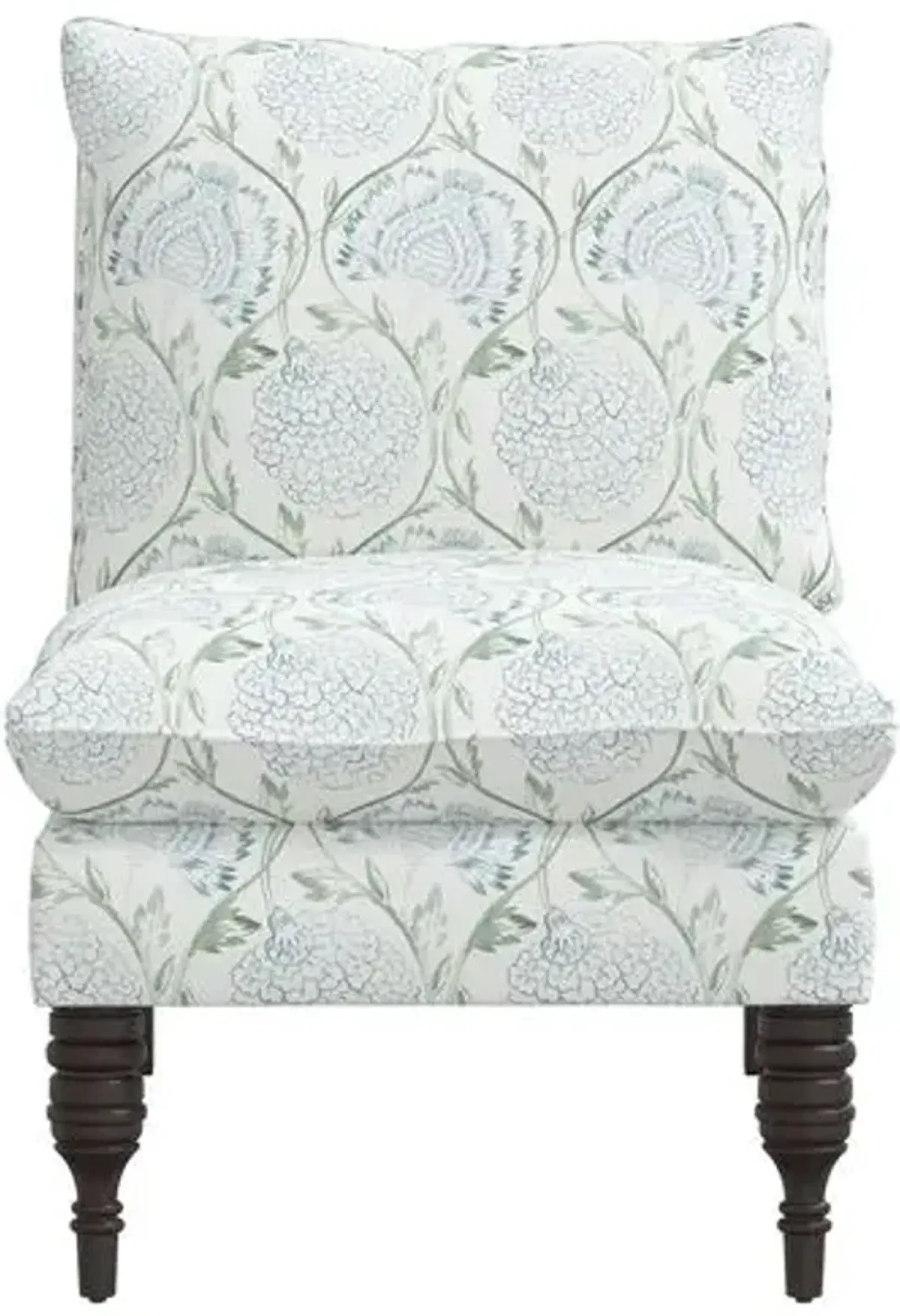 Daphne Slipper Chair - Ranjit Floral - Green