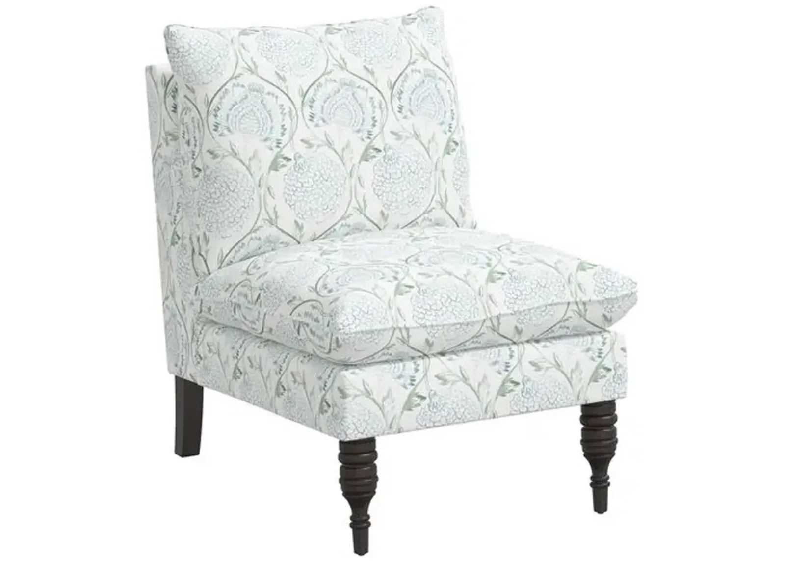 Daphne Slipper Chair - Ranjit Floral - Green