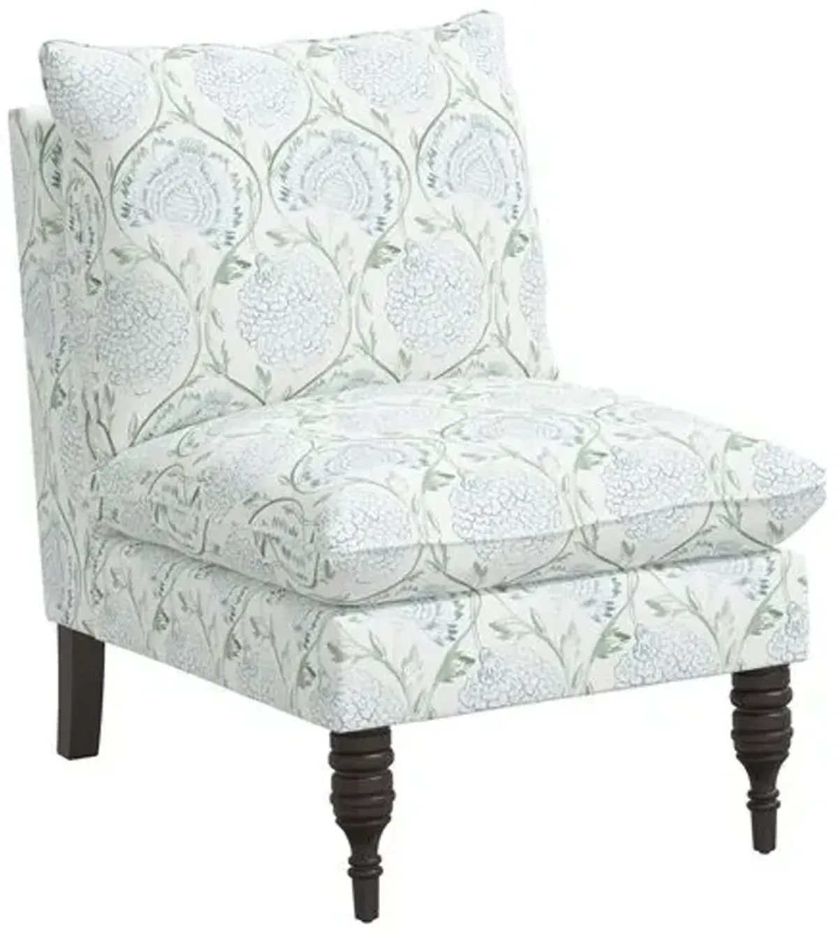 Daphne Slipper Chair - Ranjit Floral - Green