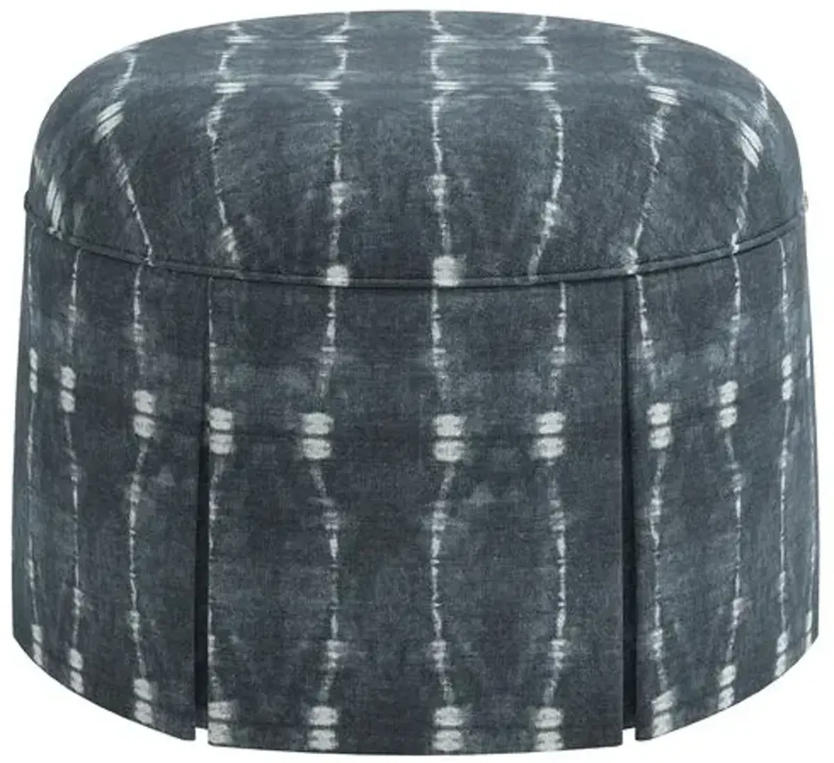 Liza Skirted Ottoman - Shibori Indigo - Blue