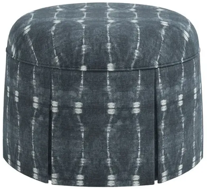 Liza Skirted Ottoman - Shibori Indigo - Blue