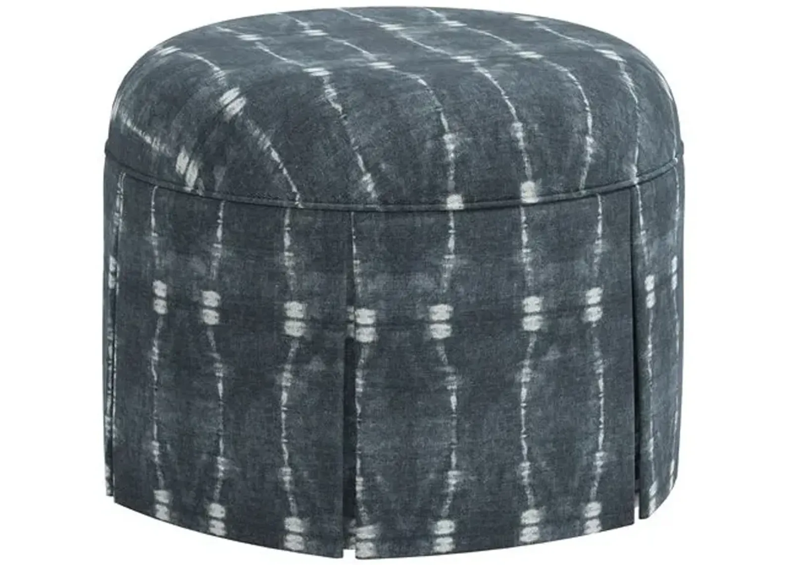 Liza Skirted Ottoman - Shibori Indigo - Blue