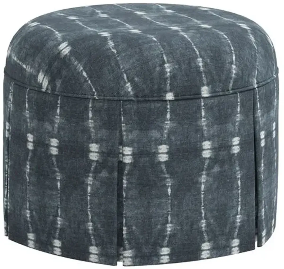 Liza Skirted Ottoman - Shibori Indigo - Blue