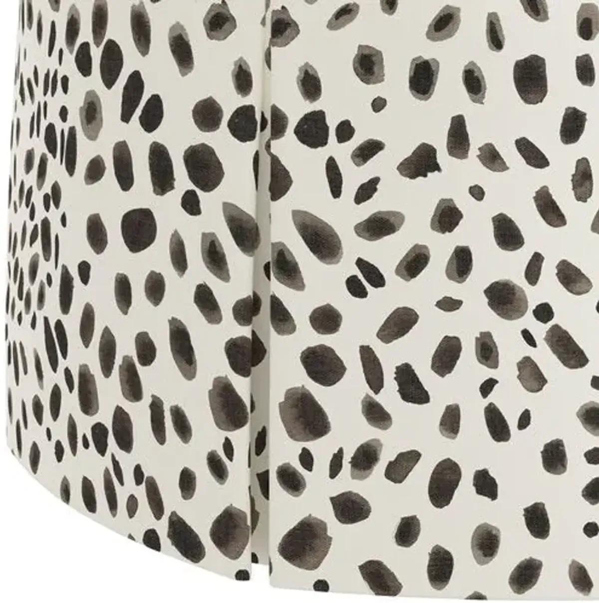 Liza Skirted Ottoman - Gray/White Cheetah