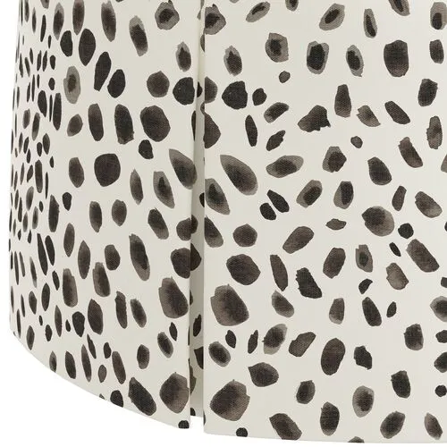 Liza Skirted Ottoman - Gray/White Cheetah