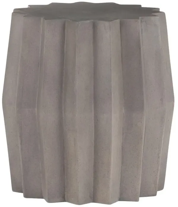 Gina Outdoor Concrete End Table, Dark Gray