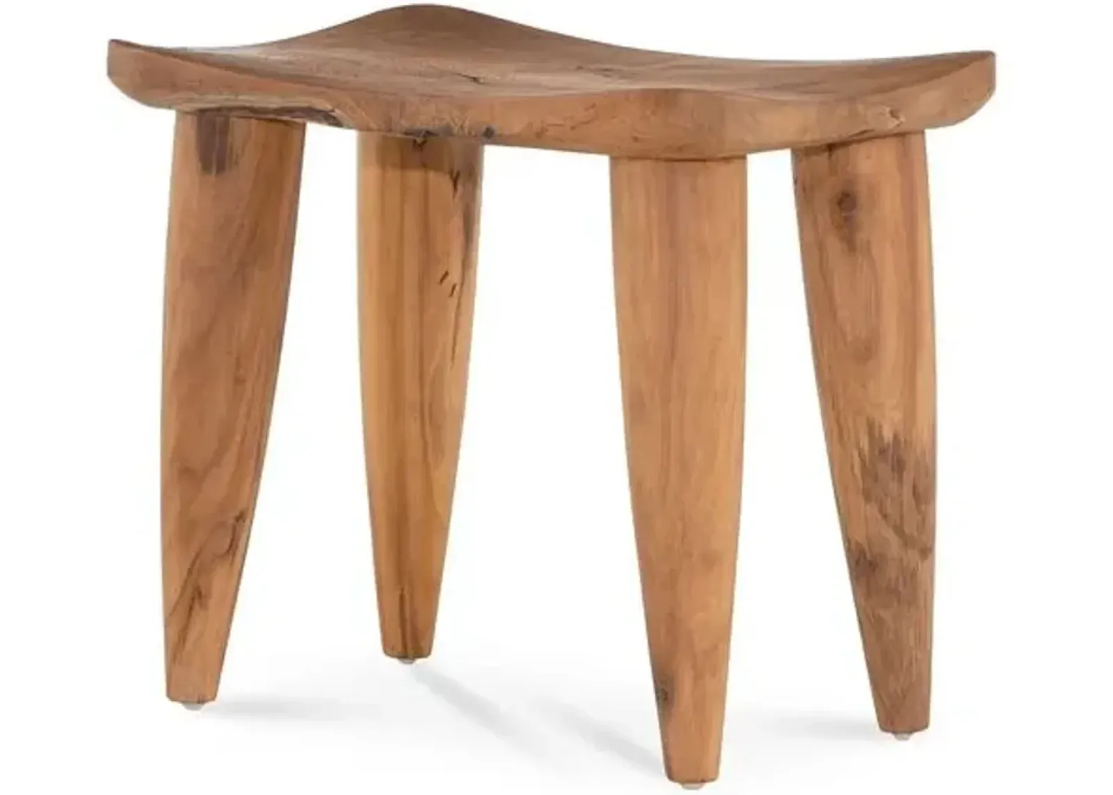 Mari Outdoor Stool - Teak - Brown