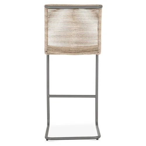 Lucca Outdoor Rope Barstool - Vintage White - Beige