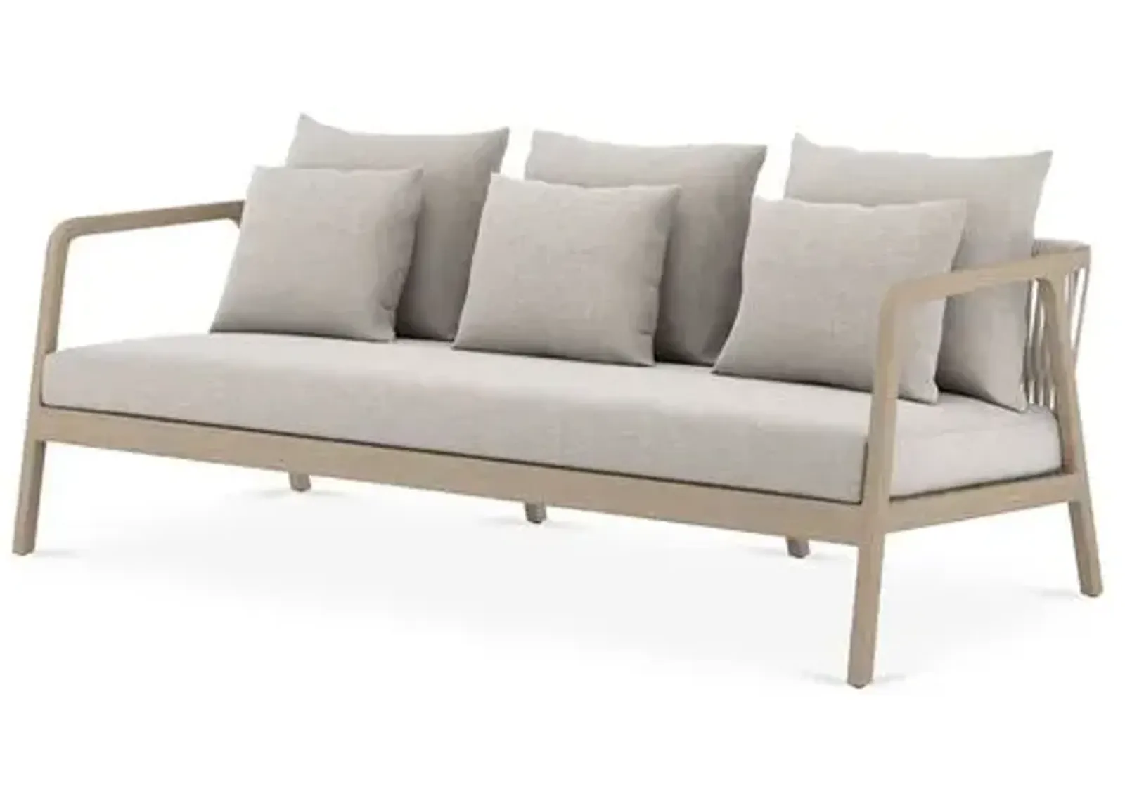 Macy Outdoor Sofa - Washed Brown/Stone Gray