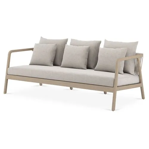 Macy Outdoor Sofa - Washed Brown/Stone Gray